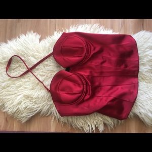 Bebe  Red Satin Bustier